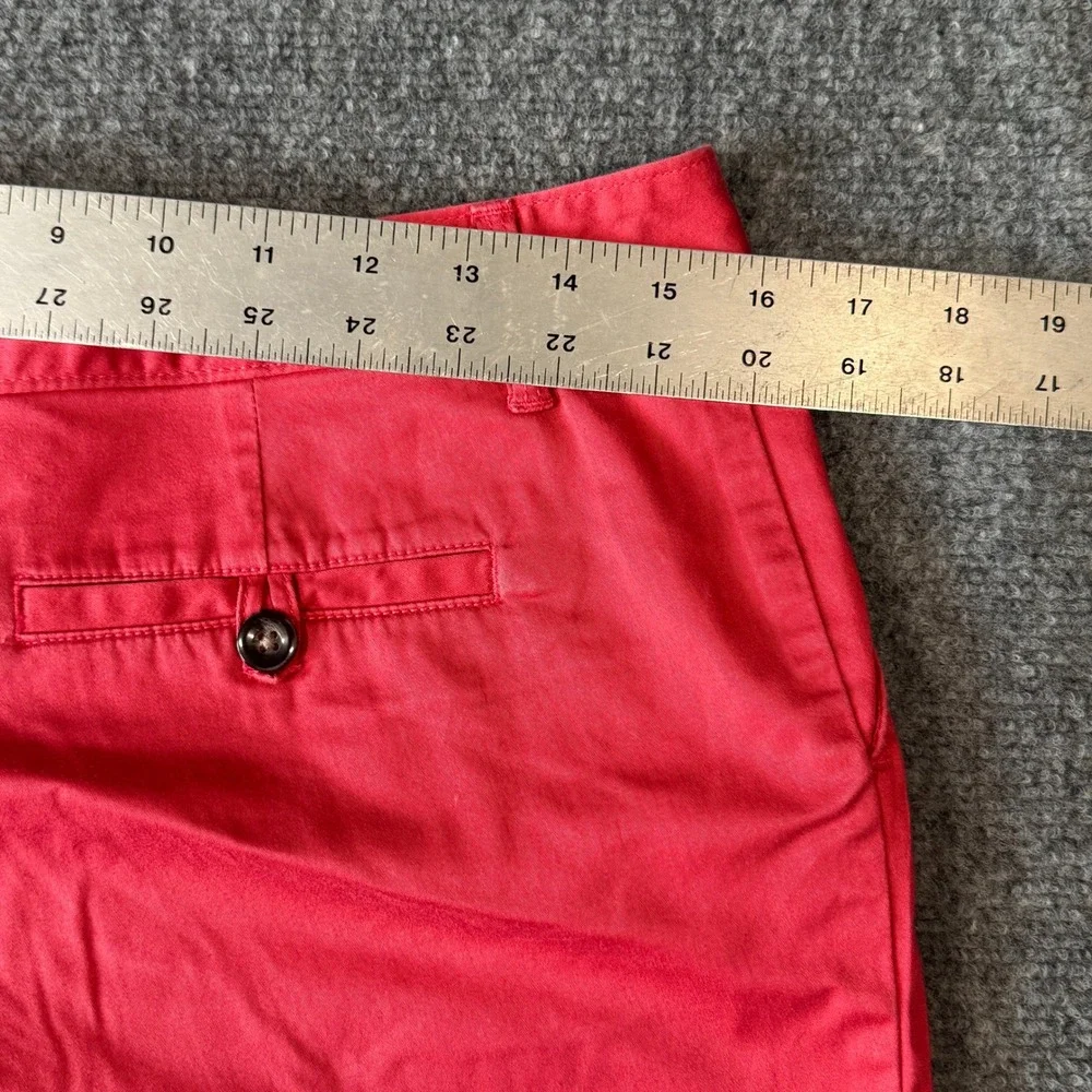 Dockers Womens Chino‎ Shorts Coral Pink Watermelon Red Stretch Size 8P Petite